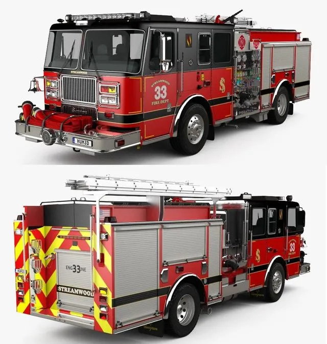 PBR Game 3D Models – Seagrave Marauder II Fire Truck 2014