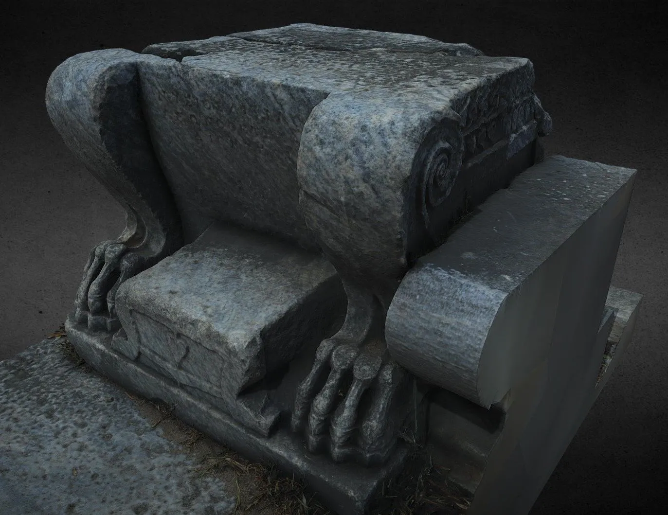 PBR Game 3D Models – Seat Number Four From The Theatre In Priene