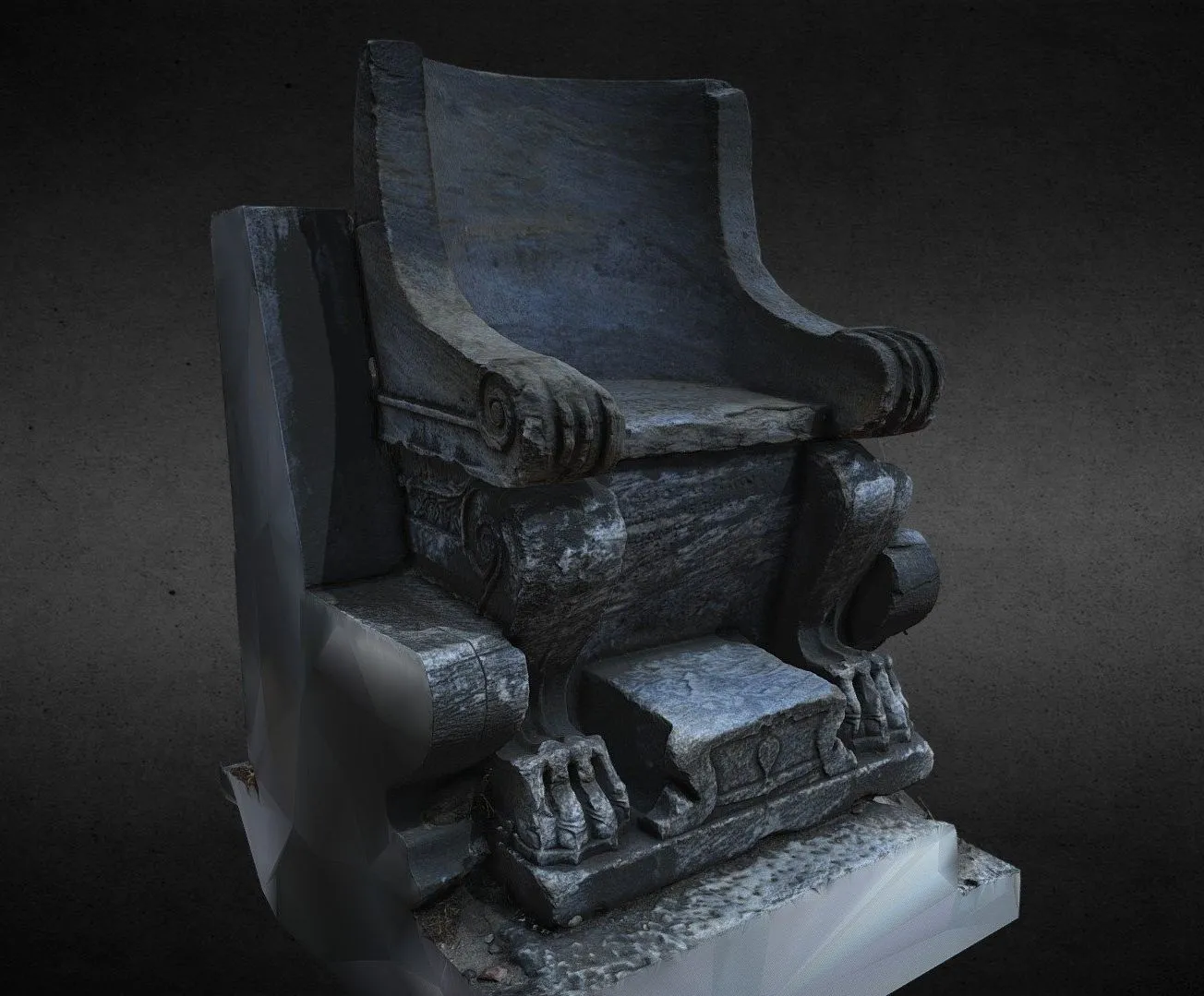 PBR Game 3D Models – Seat Number One From The Theatre In Priene