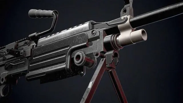 PBR Game 3D Models – Semi Automatic Rifle FN M249S PARA