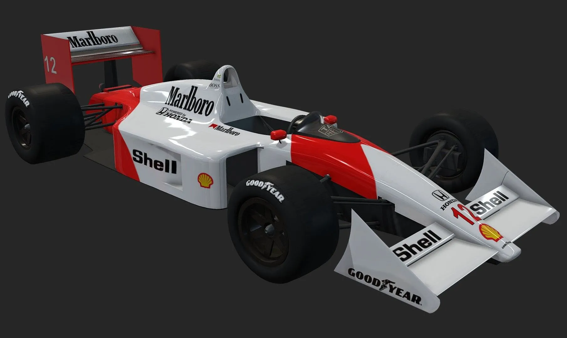 PBR Game 3D Models – Senna Mclaren Mp4 4