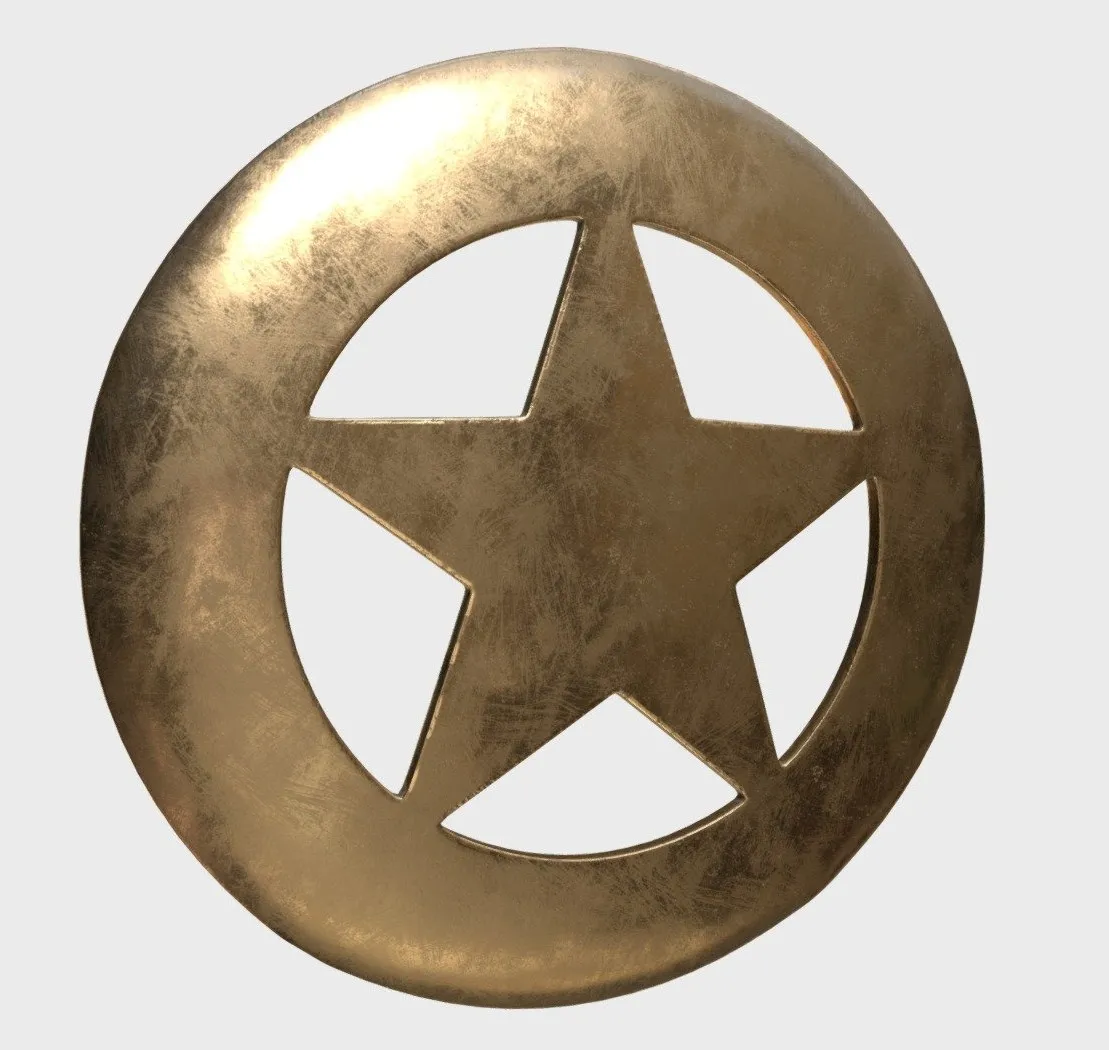 PBR Game 3D Models - Sheriff Round Badge