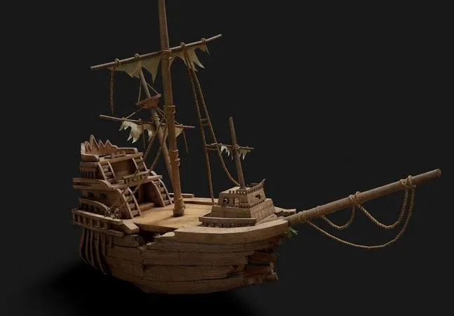 PBR Game 3D Models – Ship 20k