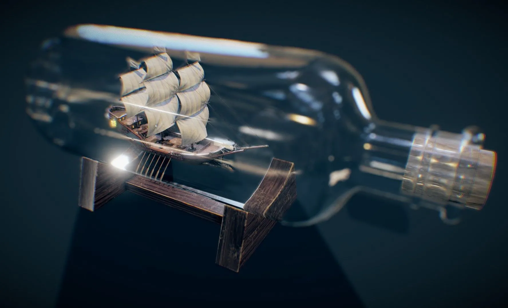 PBR Game 3D Models – Ship In A Bottle
