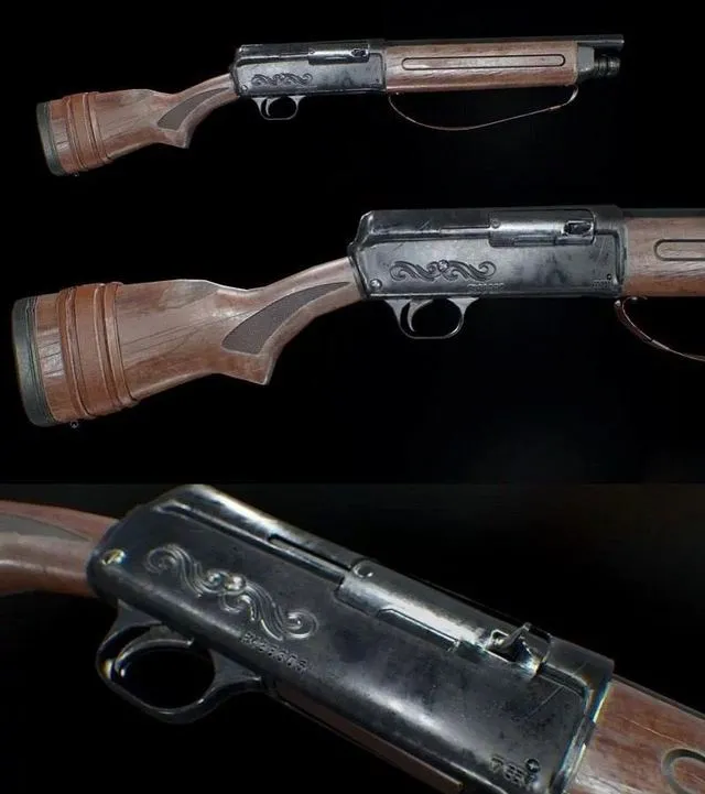 PBR Game 3D Models – Shotgun Model 11 Remington
