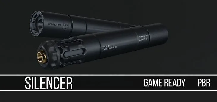 PBR Game 3D Models – Silencer nikon dslr lens