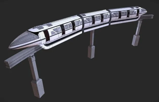 PBR Game 3D Models – Silver Star Monorail