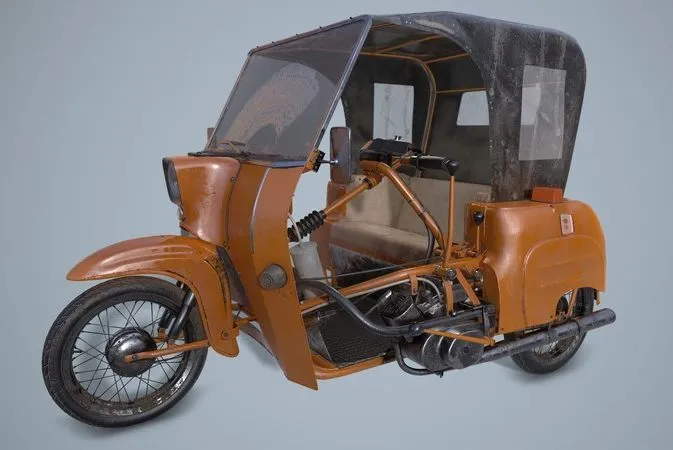 PBR Game 3D Models – Simson Duo Motorcycle