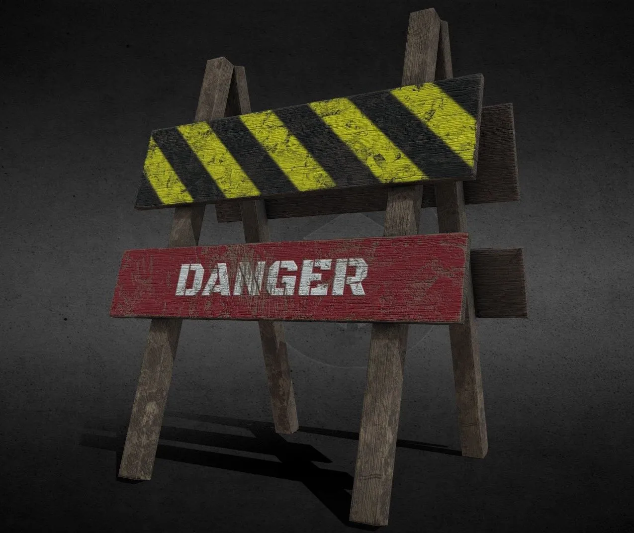 PBR Game 3D Models – Sinal De Perigo Danger Sign