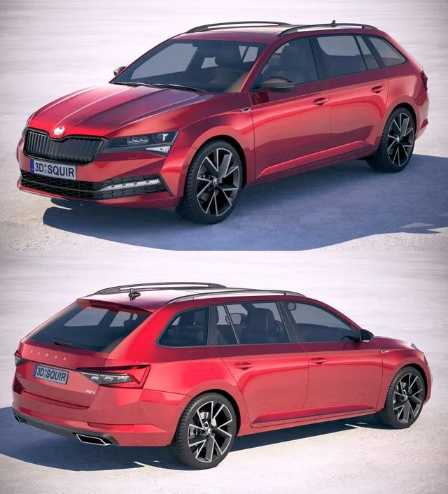 PBR Game 3D Models – Skoda Superb Combi 2020