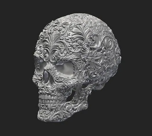 PBR Game 3D Models – Skull Ornamental 3D Print