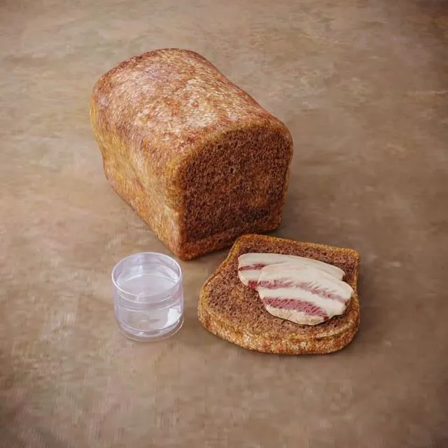 PBR Game 3D Models – Slavic Bread with Bacon