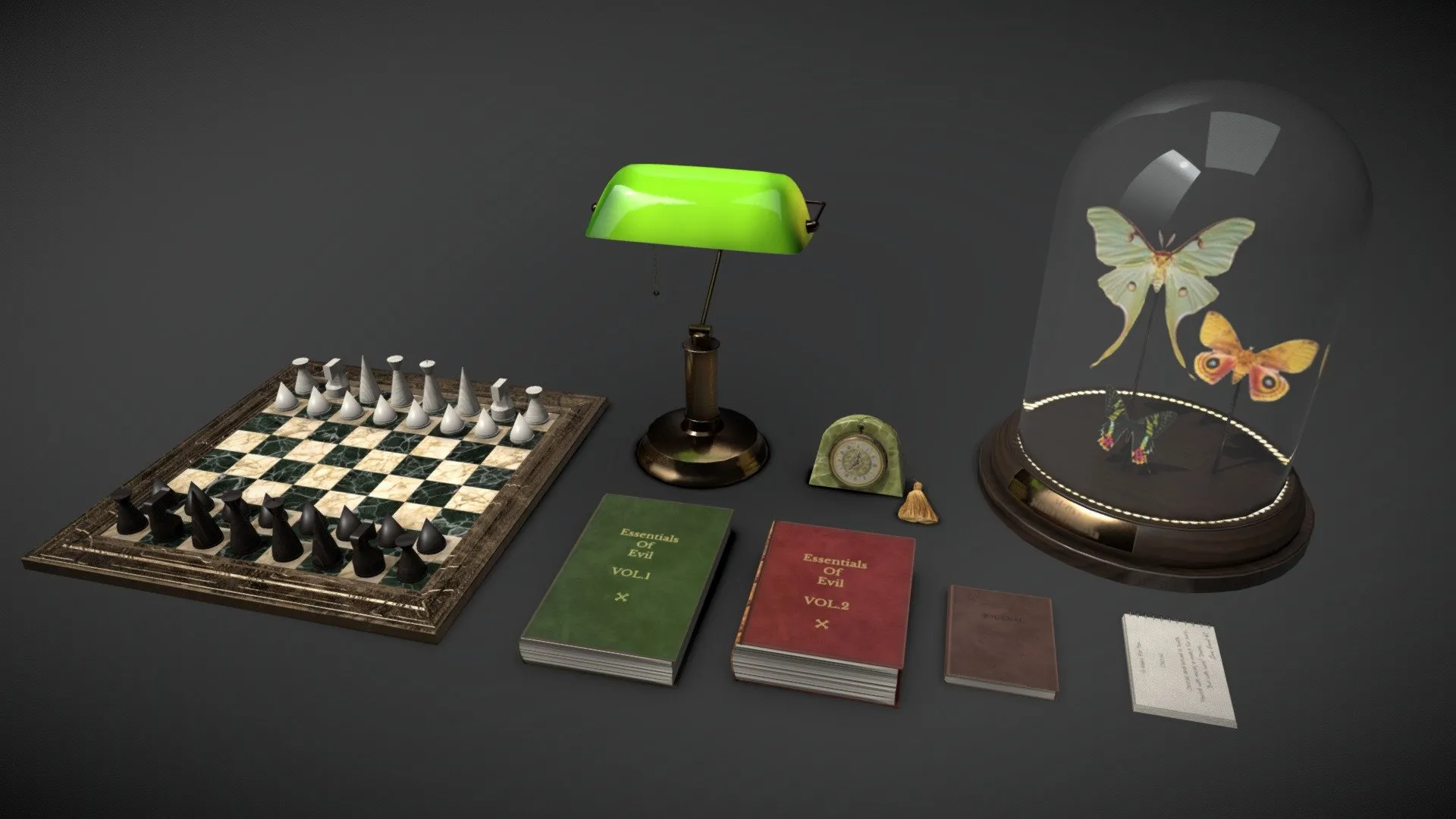 PBR Game 3D Models – Small Items Set Dressing Kit