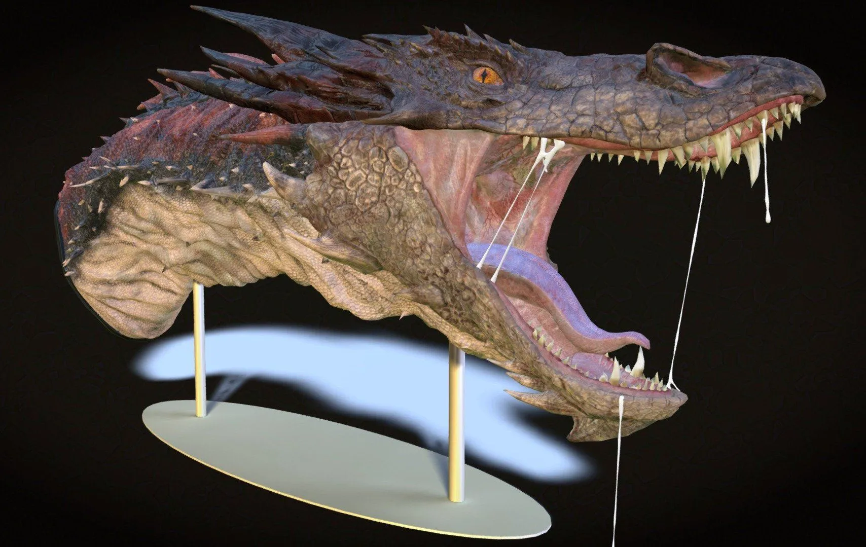 PBR Game 3D Models – Smaug Head Model