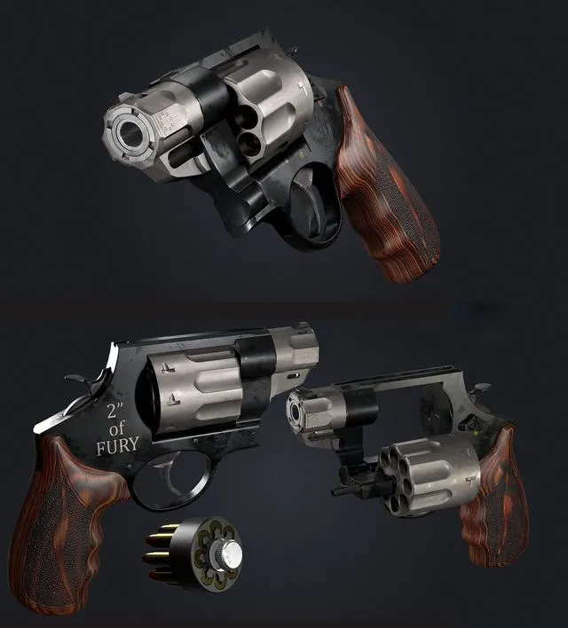 PBR Game 3D Models – Smith and Wesson 327 Magnum