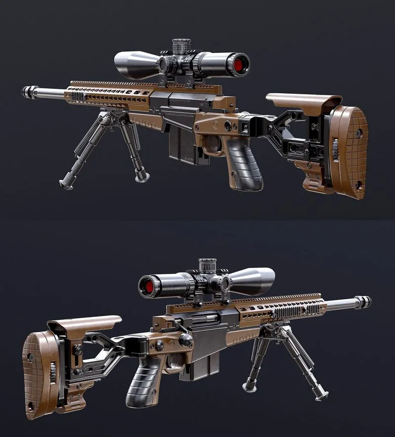 PBR Game 3D Models – Sniper rifle Accuracy International LTD AXMC