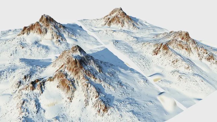 PBR Game 3D Models – Snow Mountain Pack (World Machine) Type2