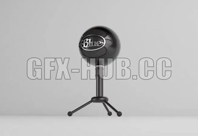PBR Game 3D Models – Snowball Mic – Black