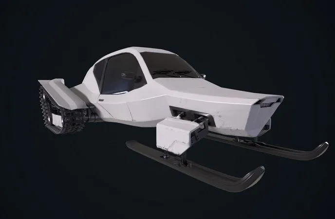 PBR Game 3D Models – Snowmobile