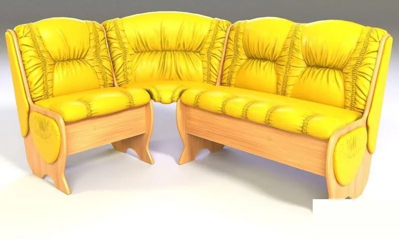 PBR Game 3D Models – Sofa 6 leather couch and two chairs