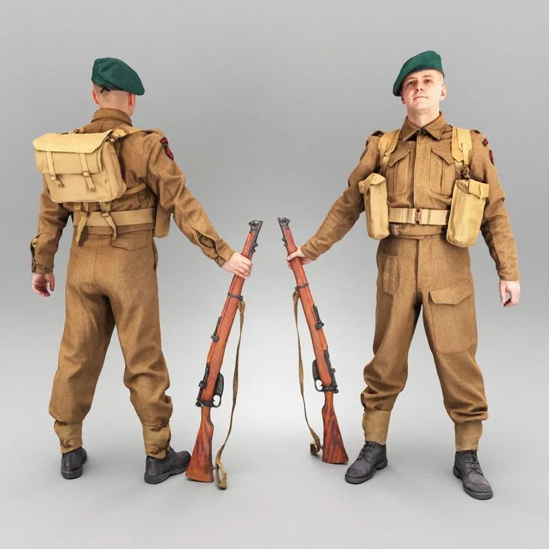 PBR Game 3D Models – Soldier with gun 397