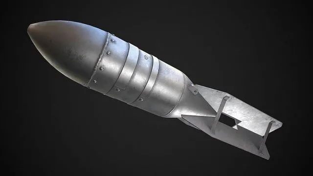 PBR Game 3D Models – Soviet air-dropped bomb FAB-250