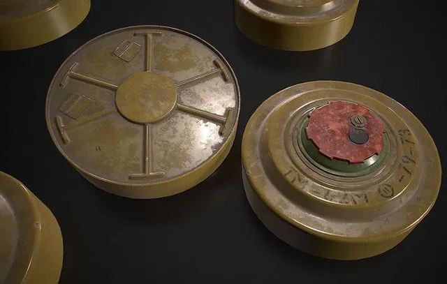 PBR Game 3D Models – Soviet anti-tank blast landmine TM-62M