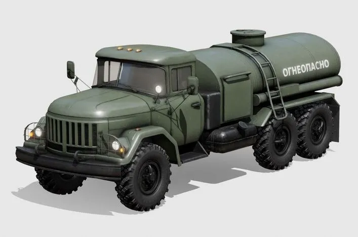 PBR Game 3D Models – Soviet Army Fuel Tanker Truck