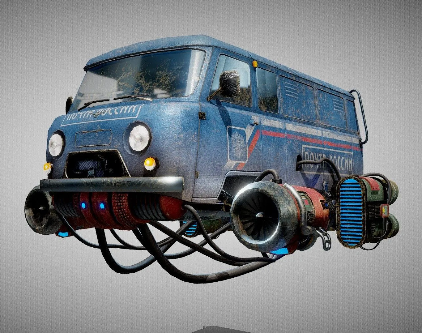 PBR Game 3D Models – Soviet Flying Car Bukhanka