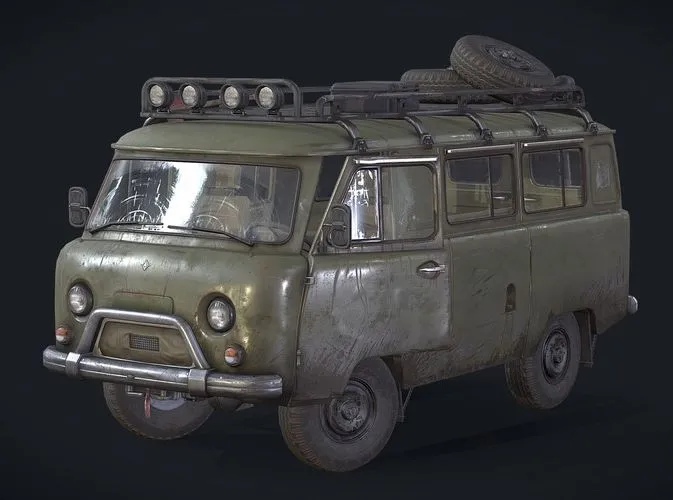 PBR Game 3D Models - Soviet Vehicle Bukhanka