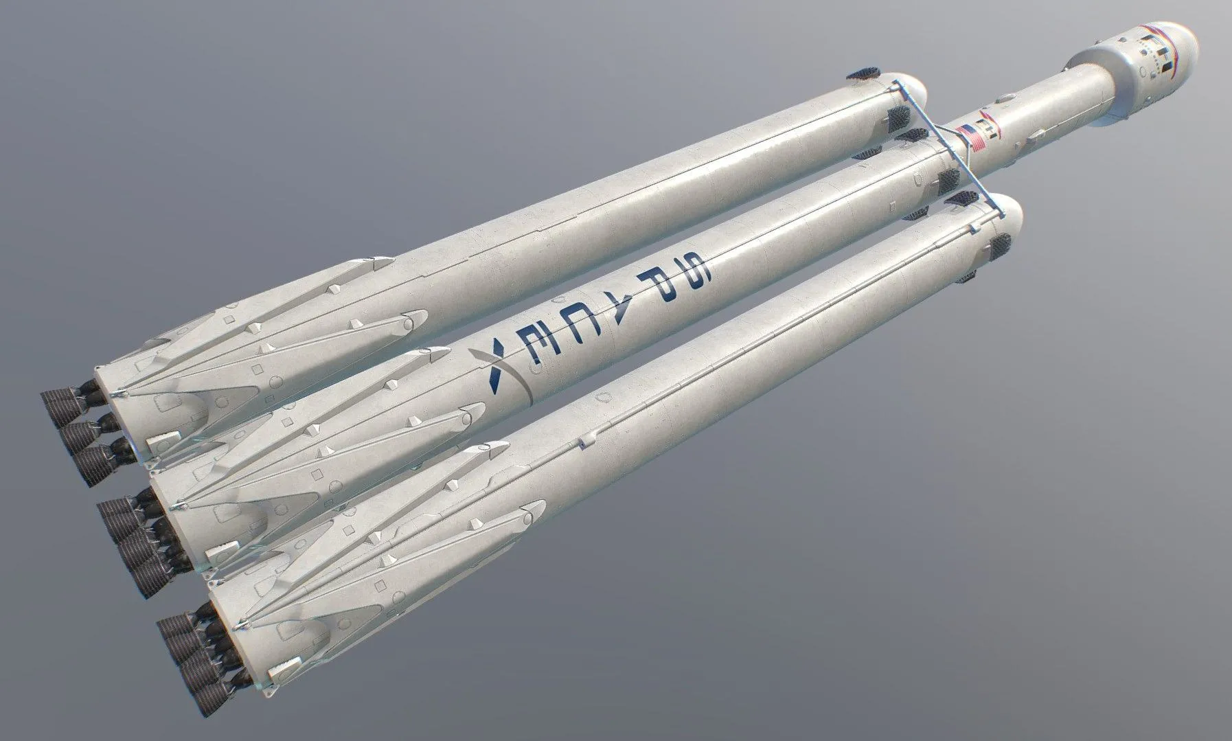 PBR Game 3D Models – Spacex Falcon Heavy Rocket