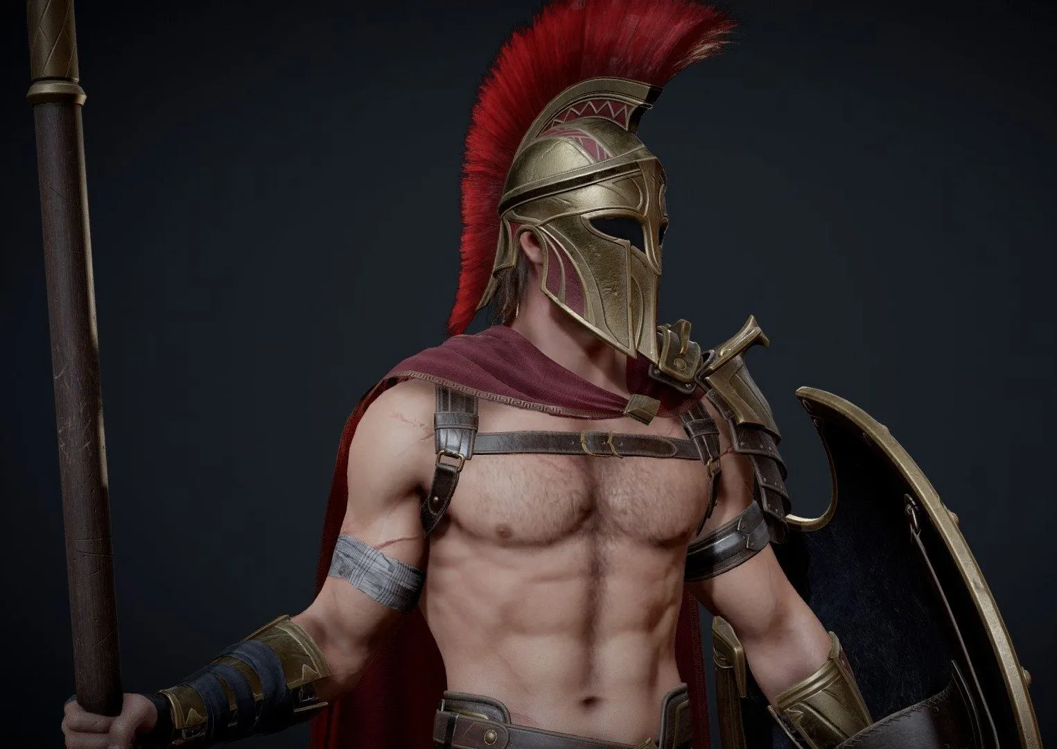 PBR Game 3D Models – Spartan Hoplite