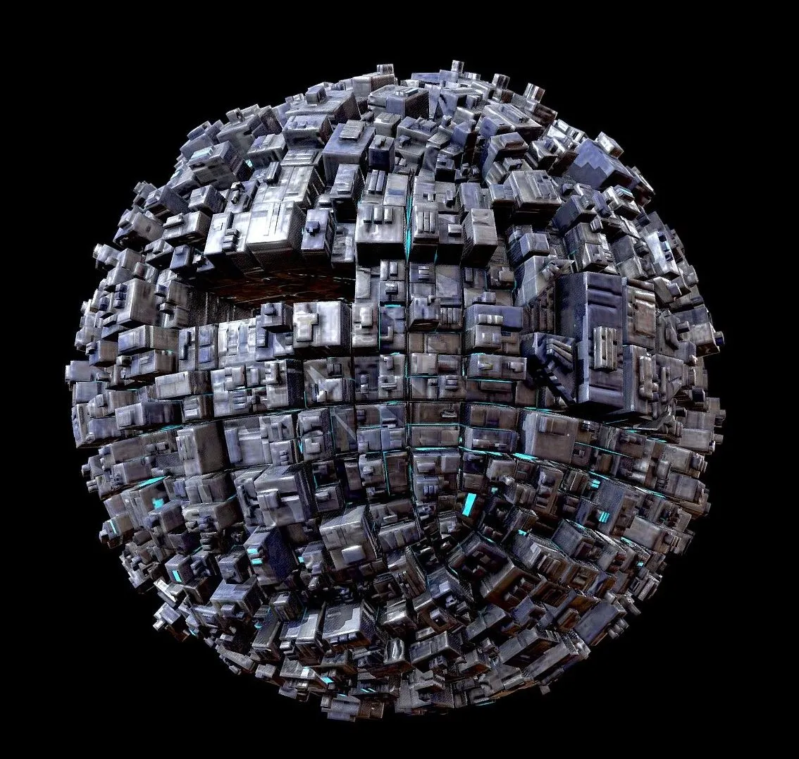 PBR Game 3D Models – Sphere Space Mother Ship Planet Station