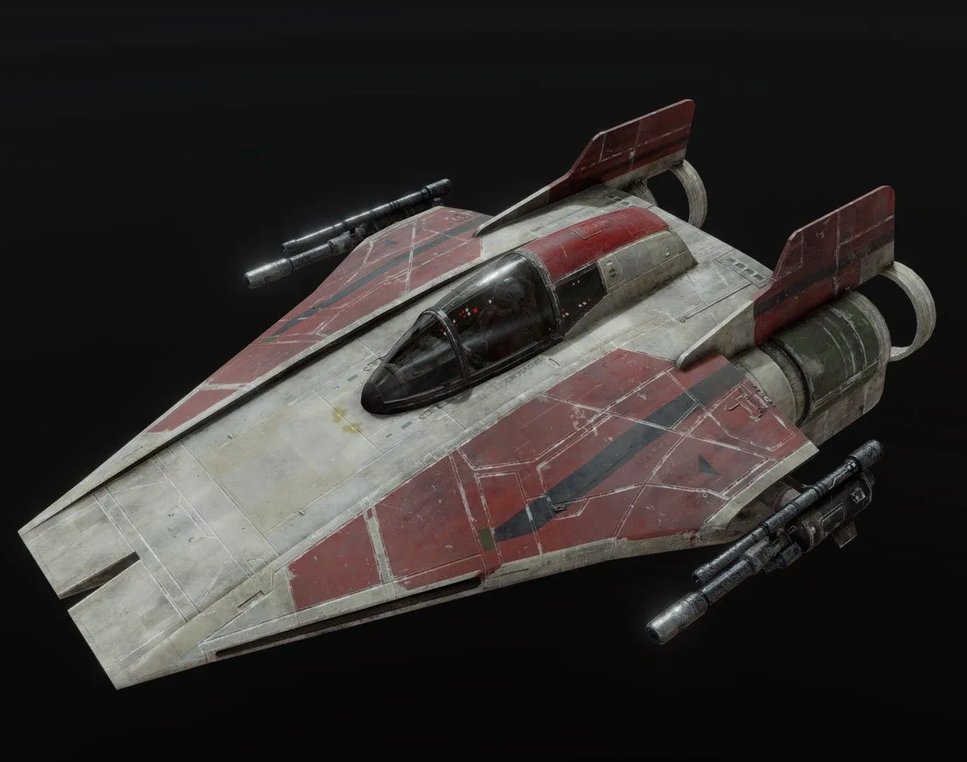 PBR Game 3D Models – Star Wars A Wing Rebelsrotj Design Cross (2)
