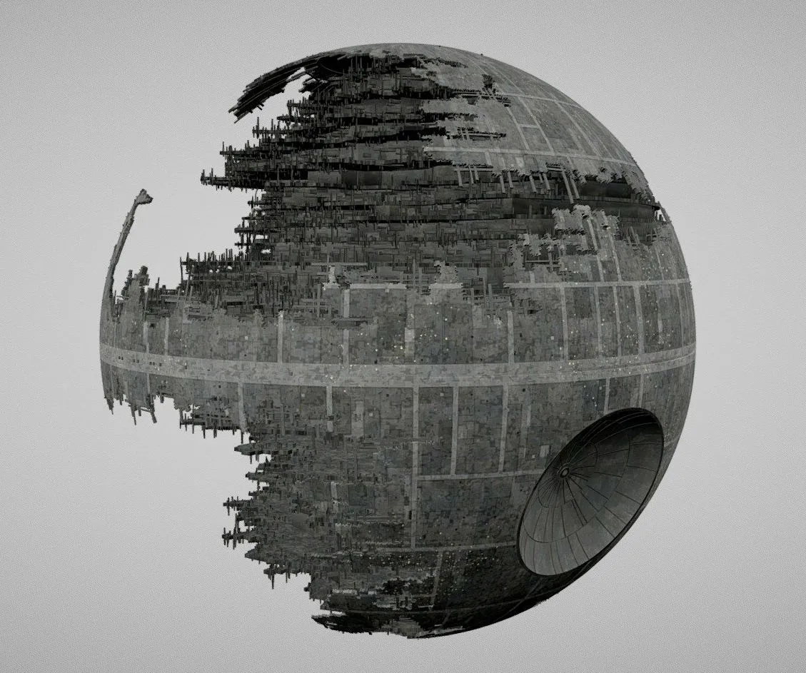 PBR Game 3D Models – Star Wars Death Star Destroyed (2)