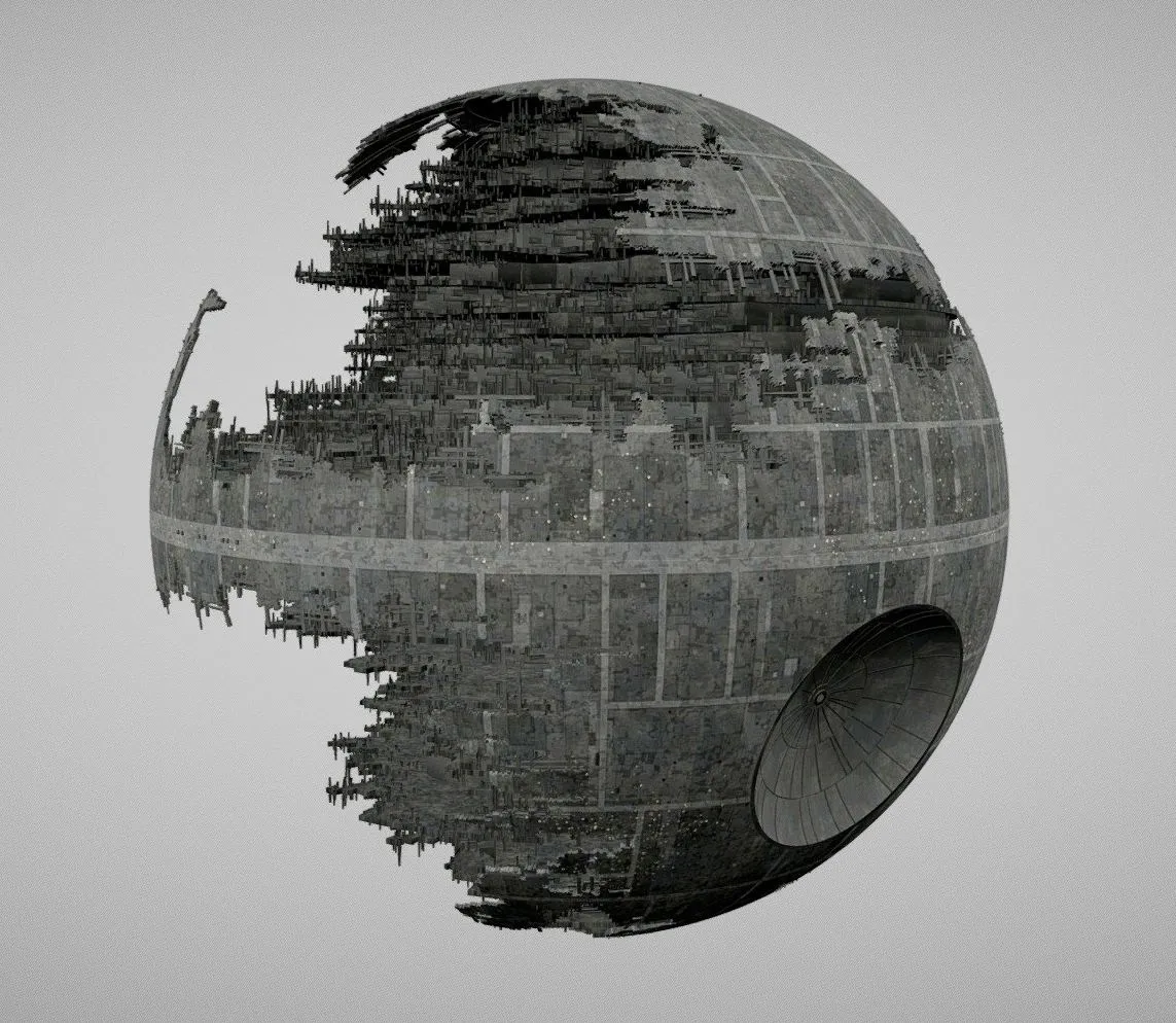 PBR Game 3D Models – Star Wars Death Star Destroyed