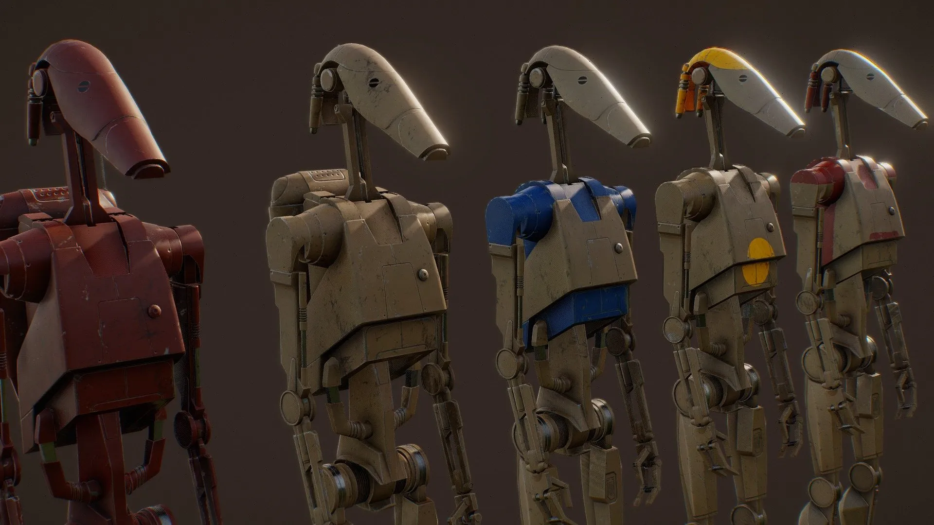 PBR Game 3D Models – Star Wars Droid Low Poly