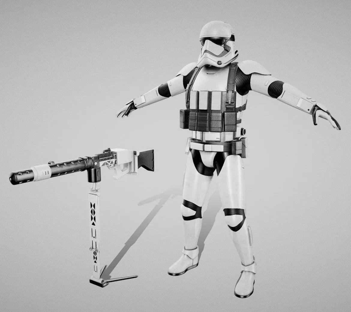 PBR Game 3D Models – Star Wars First Order Stormtrooper Heavy