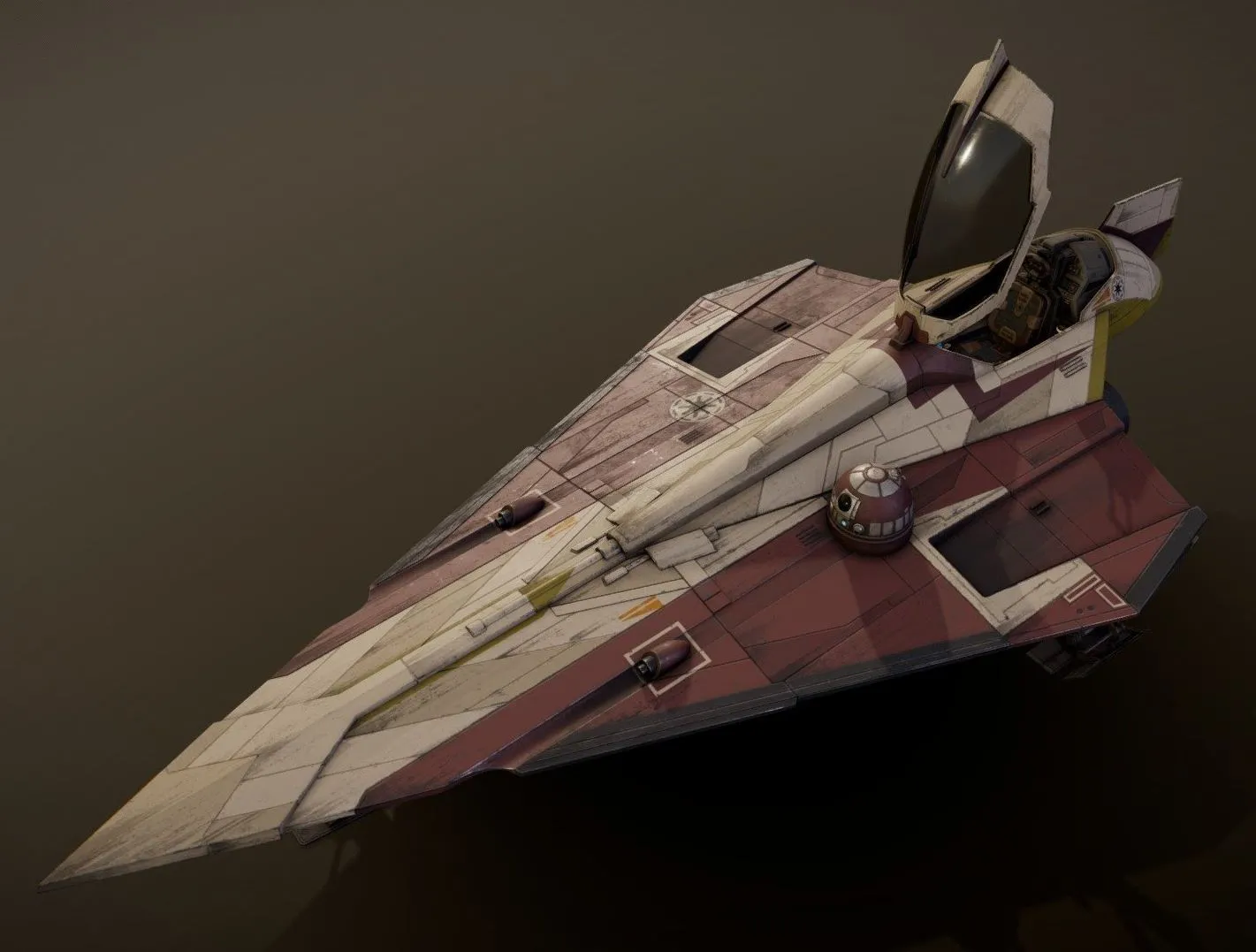 PBR Game 3D Models – Star Wars Jedi Starfighter Obi Wan Kenobi