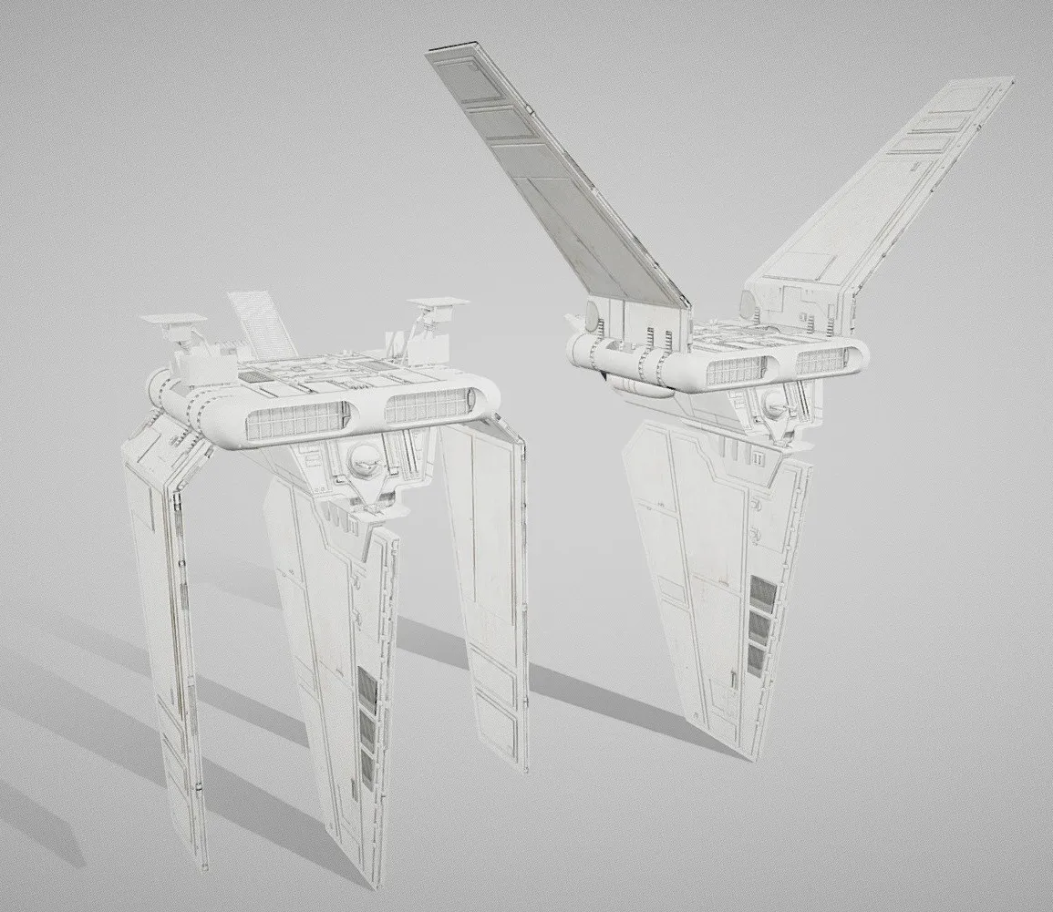 PBR Game 3D Models - Star Wars Lambda T4a Class Shuttle