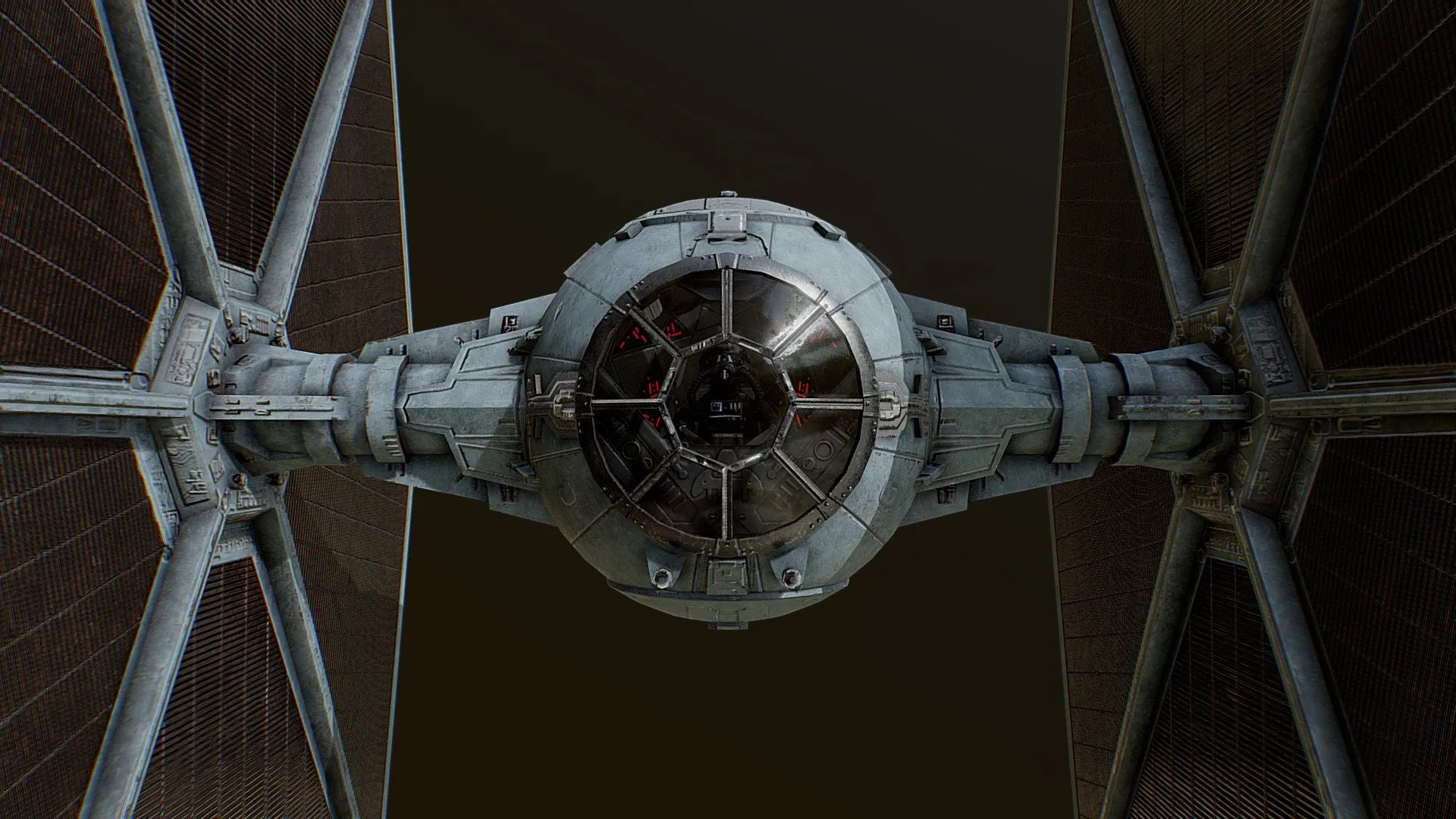 PBR Game 3D Models – Star Wars Lowpoly Tie Fighter W Visible Cockpit