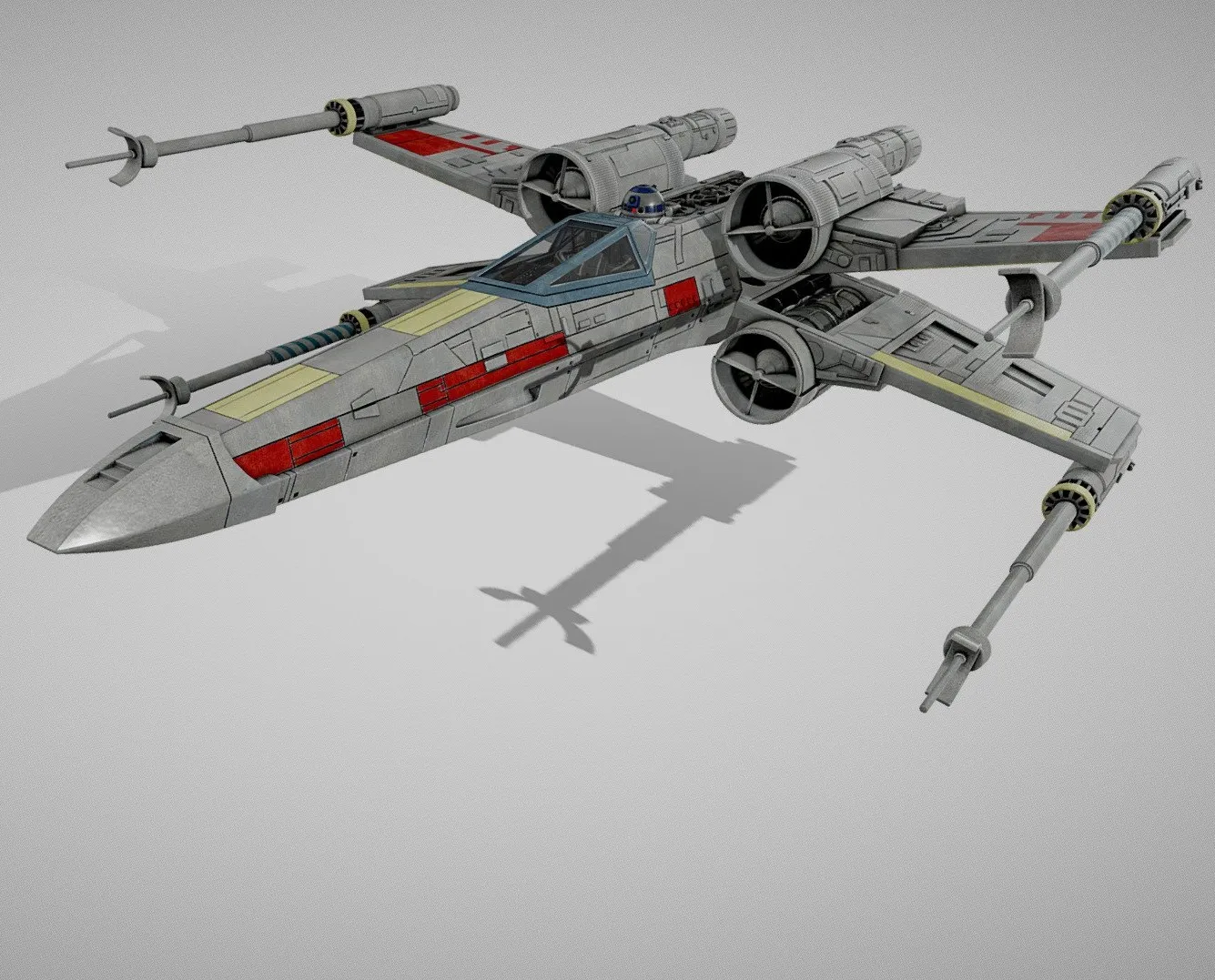 PBR Game 3D Models – Star Wars X Wing Fighter With Interior