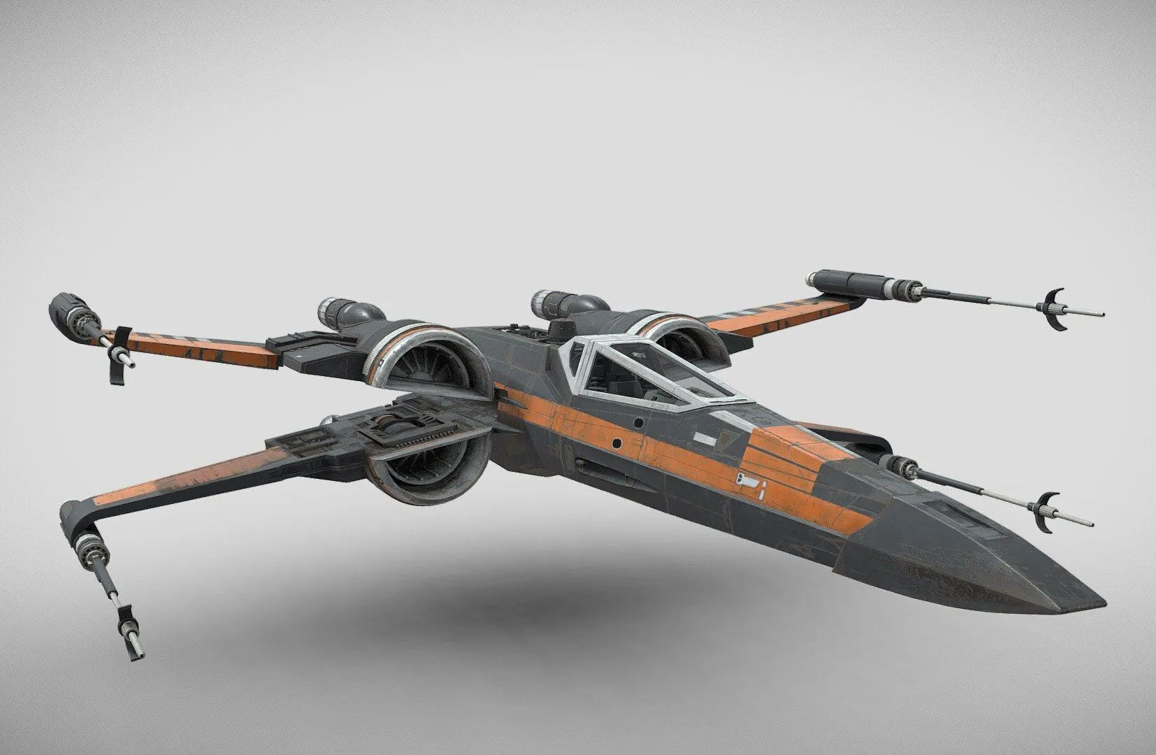 PBR Game 3D Models – Star Wars X Wing T70 Poe Dameron