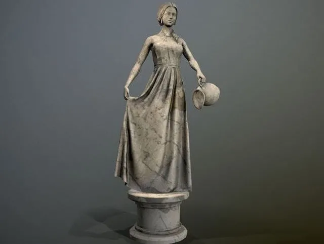 PBR Game 3D Models – Statue – Water Lady