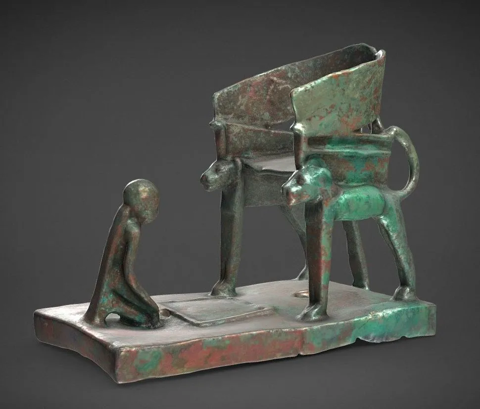 PBR Game 3D Models – Statuette Dorant Agenouille