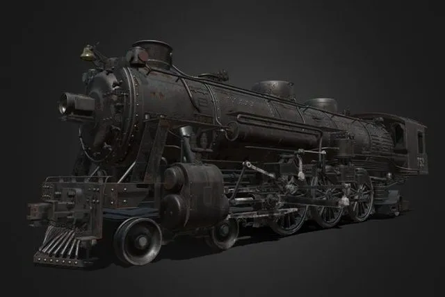 PBR Game 3D Models - Steam Engine Locomotive