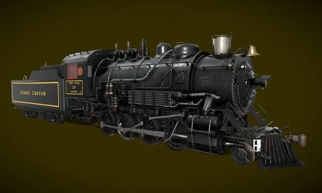 PBR Game 3D Models – Steam Train (Animated) 3D Model (2)