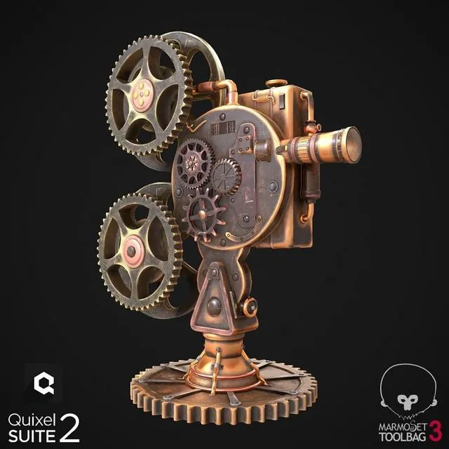 PBR Game 3D Models – Steampunk Projector