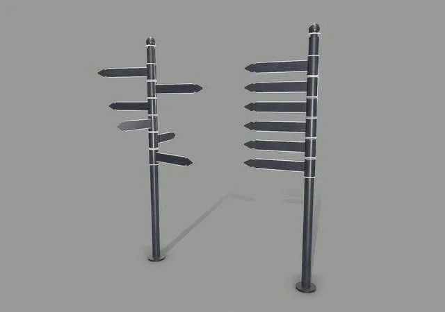 PBR Game 3D Models – Street signpost