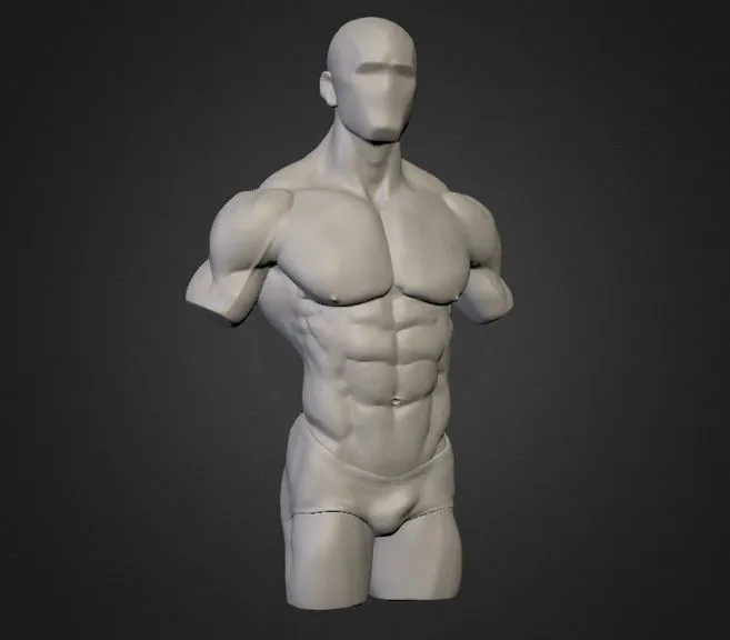 PBR Game 3D Models – Strong Man Torso